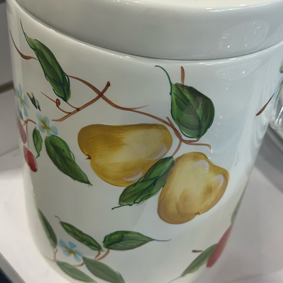 Stonelite Earthenware Ceramic Fruit Themed Canister Cookie Jar Cottagecore 10”T - Picture 4 of 4